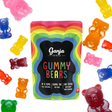Assorted Ganja Bears Sour or Regular – 10 x 15mg THC (Lab Tested 150mg)